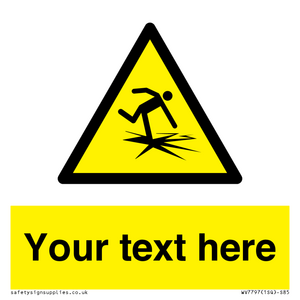 Custom warning thin ice